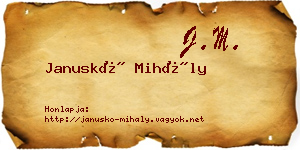 Januskó Mihály névjegykártya